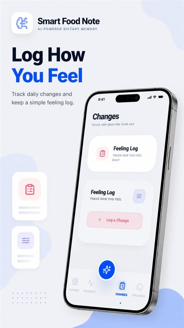 Track symptoms and feelings screen from the Digestimove app.