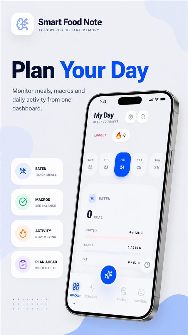 Plan your day screen from the Digestimove app.