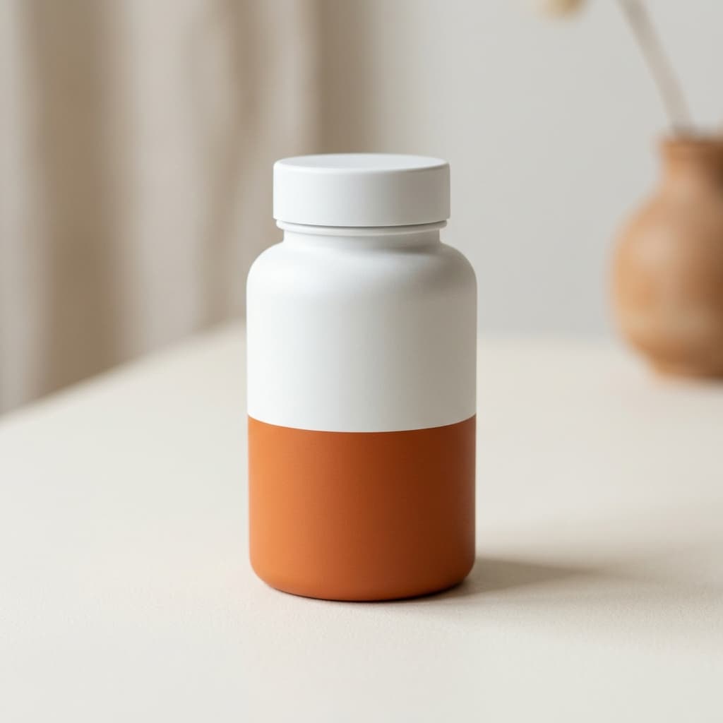 An unbranded supplement bottle representing a future digestive wellness product.